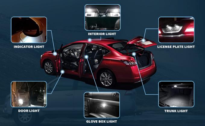 194 lampadine automobilistiche del LED 6500K incuneano T10 SMD 5050 scheggia 8