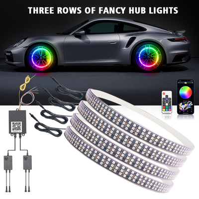 comprare RGB SMD 5050 LED Strip IP67 Ignibile LED ruota dell'auto Hub Color light RGB ruota LED luci per cerchi auto con App Control online manufacture