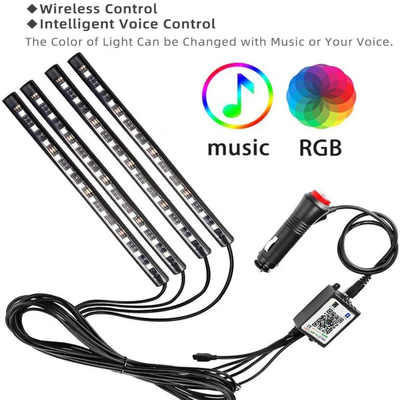 comprare 4 pc 48 luci interne principali IP65 dell'atmosfera dell'automobile della striscia con controllo di APP della porta USB online manufacture