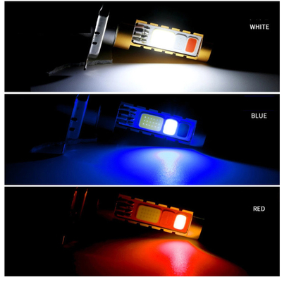 3 rosso blu bianco del faro H4 H6 80W P15D BA20D della PANNOCCHIA LED di colori