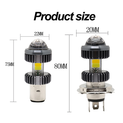 Colore doppio 20W Mini Fog Driving Lights Bulbs del proiettore H4 BA20D della lampadina del faro principale motociclo