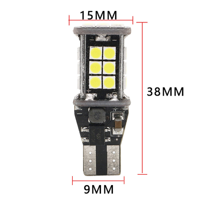 Il faro 12V di T15 3030 24SMD Canbus LED evidenzia l'inversione della luce dell'angolo dell'automobile