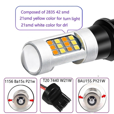 Il colore del doppio 2835 42SMD ha condotto il segnale di giro della luce dei freni 7440 T20 CANBUS impedire lo stroboscopico
