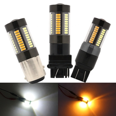 Il LED frena le luci di segnalazione 1157 di giro 3157 7443 4014 tracciato giallo bianco di colore doppio 66SMD 12V