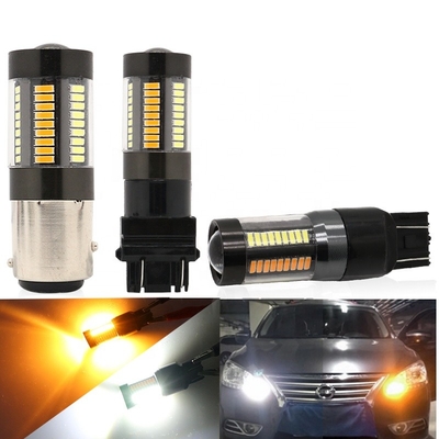 Il LED frena le luci di segnalazione 1157 di giro 3157 7443 4014 tracciato giallo bianco di colore doppio 66SMD 12V