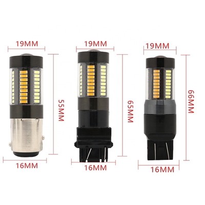 Il LED frena le luci di segnalazione 1157 di giro 3157 7443 4014 tracciato giallo bianco di colore doppio 66SMD 12V