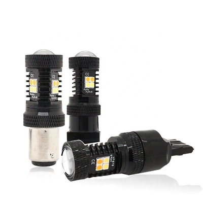 Luci di segnalazione gialle bianche di giro del freno del tracciato 12V LED di colore doppio 1157 3157 7443 3030 16SMD