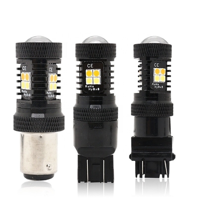 Luci di segnalazione gialle bianche di giro del freno del tracciato 12V LED di colore doppio 1157 3157 7443 3030 16SMD