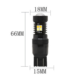 Luci di segnalazione gialle bianche di giro del freno del tracciato 12V LED di colore doppio 1157 3157 7443 3030 16SMD