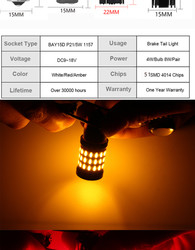luci di segnalazione universali automatiche di giro del freno di 6000K LED per l'automobile 7.5W 12V