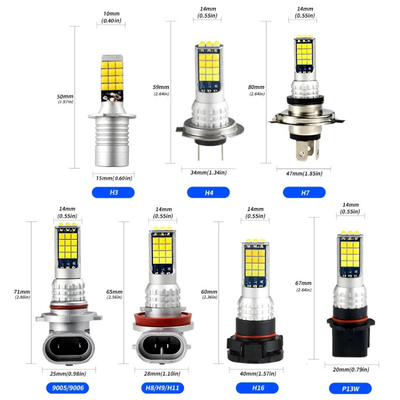 Colore universale H11 leggero 9006 dei fari antinebbia due dell'automobile di alto potere 881 H3 H8 H7 3030