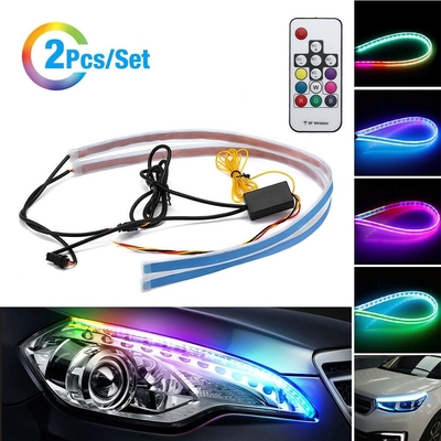 5050 luci flessibili della metropolitana di 30cm 12V DRLled per le automobili LED RGB al neon con telecomando