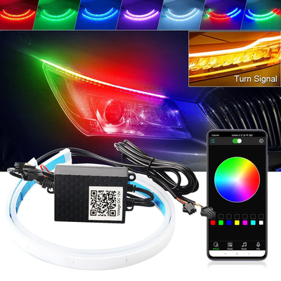 Tracciato impermeabile al neon universale leggero corrente RGB di tempo di giorno di controllo DRL LED di APP