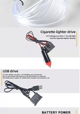 Linea leggera fredda interna di USB DIY delle luci dell'atmosfera di EL di RGB dell'automobile decorativa al neon del cavo
