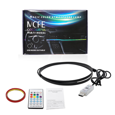 DC5V-12V RGB LED Decorazione interna dell'auto Atmosfera Controllo APP acrilico leggero Stile nascosto