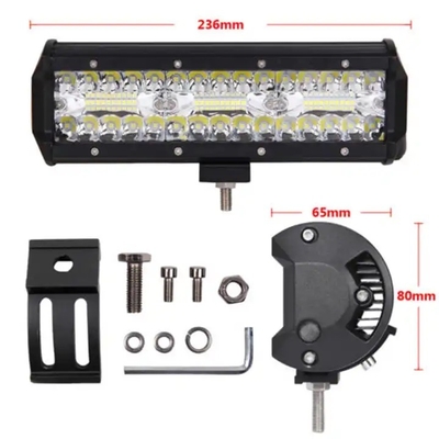 9 pollici 180W doppia fila LED Light Bar Bianco / Ambrato Per Autovetture Offroad