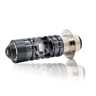 Mini Driving Light DRL Motociclo Lampada a LED Bulb H4 H6 BA20D P15D Auto Car Fisheye Proiettore Obiettivo a doppio colore