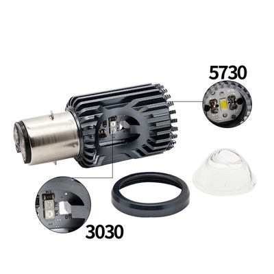 Mini Driving Light DRL Motociclo Lampada a LED Bulb H4 H6 BA20D P15D Auto Car Fisheye Proiettore Obiettivo a doppio colore