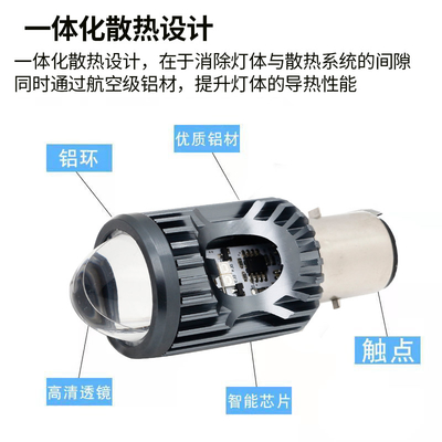 Mini Driving Light DRL Motociclo Lampada a LED Bulb H4 H6 BA20D P15D Auto Car Fisheye Proiettore Obiettivo a doppio colore