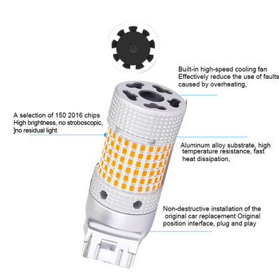 Segnali di svolta LED per automobili Canbus Fog Light 2016 chip 150 SMD 1156/1157/7440 LED