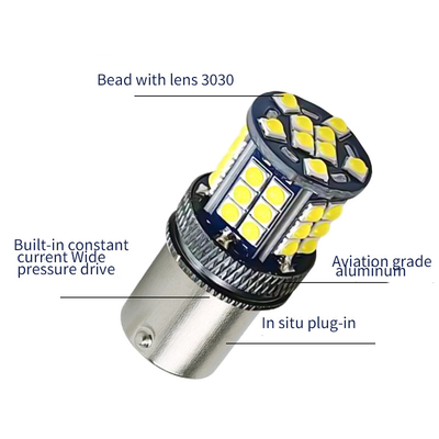 Indicatori di svolta LED in lega di alluminio 3030 39 SMD 12v 1156 BA15S 1157 BAY15D T20 T25 Segnale di svolta auto