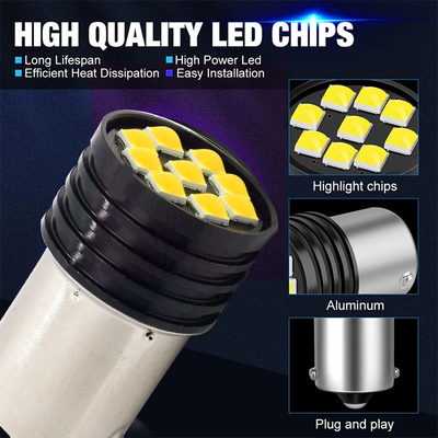 1157 BAY15D LED P21/5W 1156 BA15S P21W Lampade a LED 9 SMD 3030 R5W R10W Car Reverse Light Brake Tail Lamp