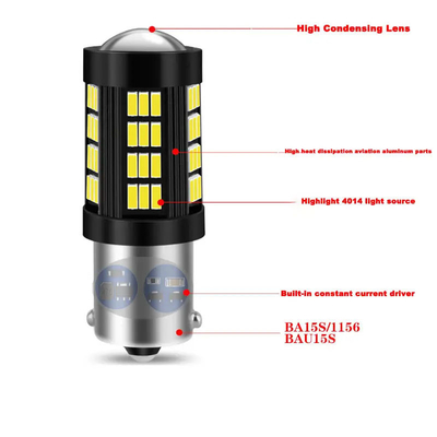 1157 1156 4014 66 SMD LED Brake Light Auto Invertire lampadine LED interni Auto Canbus