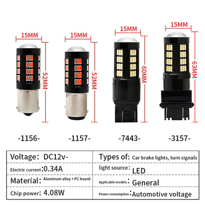1157 1156 4014 66 SMD LED Brake Light Auto Invertire lampadine LED interni Auto Canbus