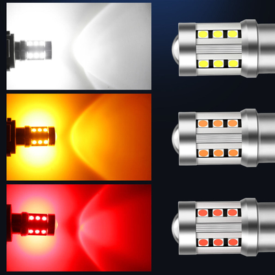 Luci di segnale di svolta per auto a LED universale bianca 1156 1157 3030 15SMD lampadina a LED bianca gialla Canbus targa interna LED