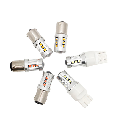 Luci di segnale di svolta per auto a LED universale bianca 1156 1157 3030 15SMD lampadina a LED bianca gialla Canbus targa interna LED