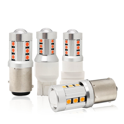 Luci di segnale di svolta per auto a LED universale bianca 1156 1157 3030 15SMD lampadina a LED bianca gialla Canbus targa interna LED
