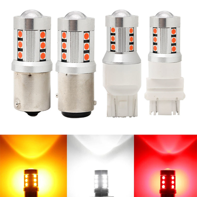 Luci di segnale di svolta per auto a LED universale bianca 1156 1157 3030 15SMD lampadina a LED bianca gialla Canbus targa interna LED