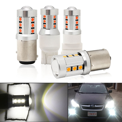 Luci di segnale di svolta per auto a LED universale bianca 1156 1157 3030 15SMD lampadina a LED bianca gialla Canbus targa interna LED