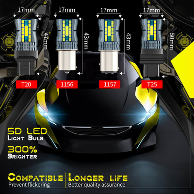 12V 1156 3030 24LED + 2COB luci di segnale di rotazione del freno 3156 lampadina a LED a doppio colore