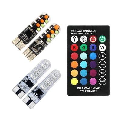 Luminosità Nuovo tipo di auto interno lampadina a led T10 5050 6SMD colore RGB con RGB con luci lampeggianti a strobe a distanza
