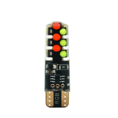 Luminosità Nuovo tipo di auto interno lampadina a led T10 5050 6SMD colore RGB con RGB con luci lampeggianti a strobe a distanza