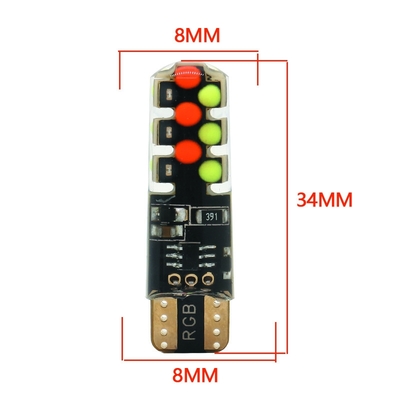 Luminosità Nuovo tipo di auto interno lampadina a led T10 5050 6SMD colore RGB con RGB con luci lampeggianti a strobe a distanza