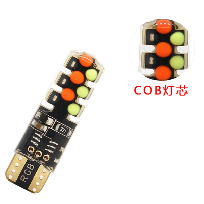 Luminosità Nuovo tipo di auto interno lampadina a led T10 5050 6SMD colore RGB con RGB con luci lampeggianti a strobe a distanza