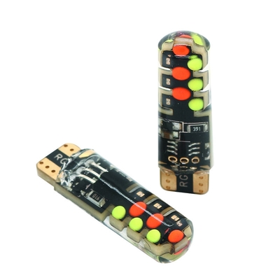 Luminosità Nuovo tipo di auto interno lampadina a led T10 5050 6SMD colore RGB con RGB con luci lampeggianti a strobe a distanza