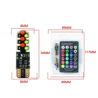 Luminosità Nuovo tipo di auto interno lampadina a led T10 5050 6SMD colore RGB con RGB con luci lampeggianti a strobe a distanza