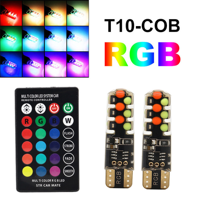 Luminosità Nuovo tipo di auto interno lampadina a led T10 5050 6SMD colore RGB con RGB con luci lampeggianti a strobe a distanza