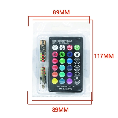 Luminosità Nuovo tipo di auto interno lampadina a led T10 5050 6SMD colore RGB con RGB con luci lampeggianti a strobe a distanza