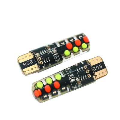 Luminosità Nuovo tipo di auto interno lampadina a led T10 5050 6SMD colore RGB con RGB con luci lampeggianti a strobe a distanza