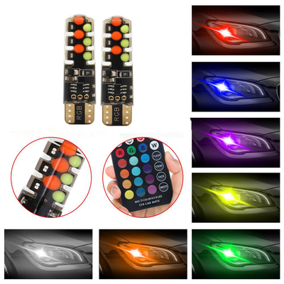 Luminosità Nuovo tipo di auto interno lampadina a led T10 5050 6SMD colore RGB con RGB con luci lampeggianti a strobe a distanza