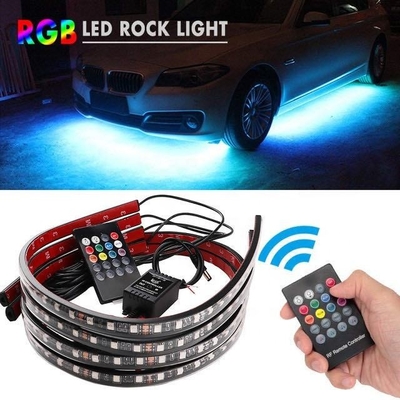Luce interna a LED per autoveicoli Controllo remoto multicolore ABS flessibile 12V Car LED Strip Light