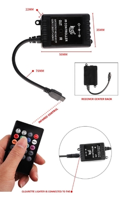 Luce interna a LED per autoveicoli Controllo remoto multicolore ABS flessibile 12V Car LED Strip Light