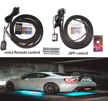 Luce interna a LED per autoveicoli Controllo remoto multicolore ABS flessibile 12V Car LED Strip Light