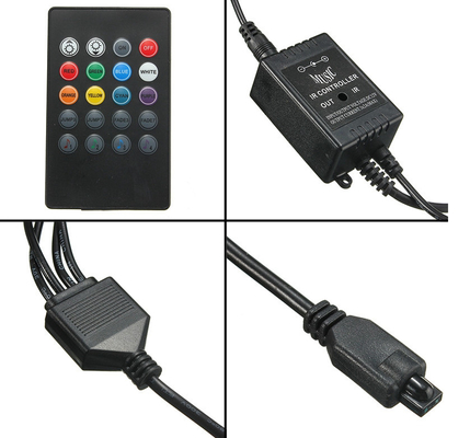 Luce interna a LED per autoveicoli Controllo remoto multicolore ABS flessibile 12V Car LED Strip Light