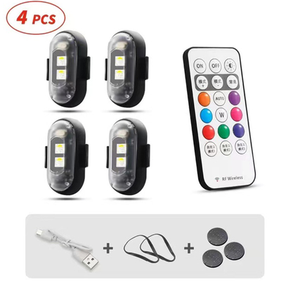 RGB Color LED Car Interior Atmosphere Lights Micro USB IP67 telecomando wireless