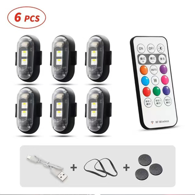 RGB Color LED Car Interior Atmosphere Lights Micro USB IP67 telecomando wireless